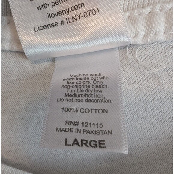 I Love NY Size Large White Tee Shirt Mens Short Sleeve NYC T-shirt New York L - Picture 4 of 6